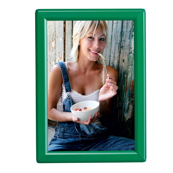5" X 7" CONVERTIBLE SIGN SNAP FRAME, GREEN, WITH COUNTER SUPPORT - Braeside Displays
