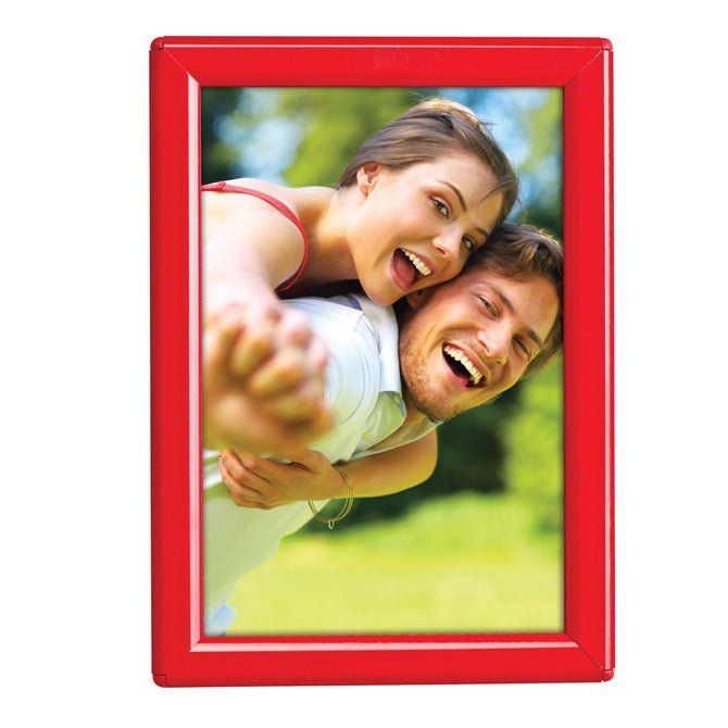 5" X 7" CONVERTIBLE SIGN SNAP FRAME, RED, WITH COUNTER SUPPORT - Braeside Displays