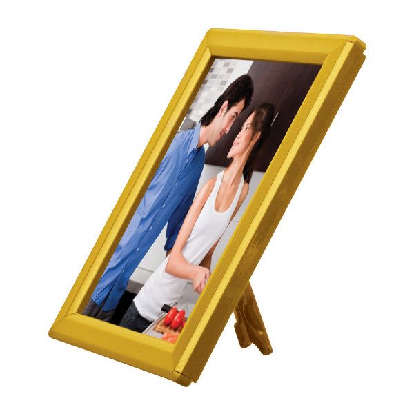 5" X 7" CONVERTIBLE SIGN SNAP FRAME, YELLOW, WITH COUNTER SUPPORT - Braeside Displays