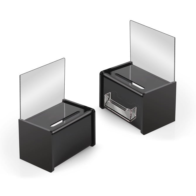 6" x 4" Mini Acrylic Ballot Box, Black - Braeside Displays
