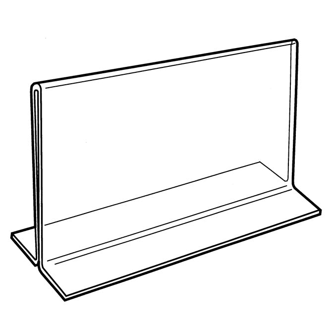 5 x 7 T-Style Acrylic Sign Holder, Bottom Loading, TableTop