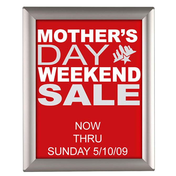 8.5" X 11" CONVERTIBLE SIGN SNAP FRAME, SILVER, OPTIONAL COUNTER SUPPORT - Braeside Displays