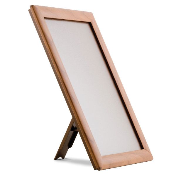 8.5" x 11 Convertible Sign Snap Frame, Wood Finish, With Counter Support - Braeside Displays
