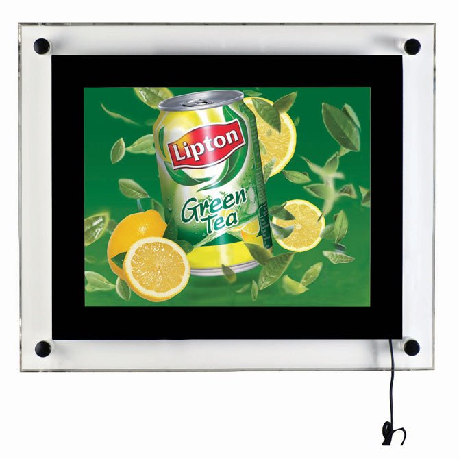8.5" x 11" LED Edge-Lit Acrylic Standoff Sign Frame - Braeside Displays