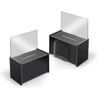 9" x 5" Acrylic Ballot Box, Black with 5" Header - Braeside Displays