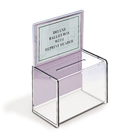 9" x 5" Acrylic Ballot Box with 5" Header - Braeside Displays