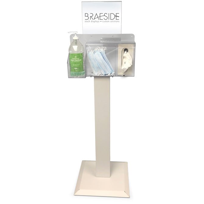 Health & Hygiene Station with Floor Stand - Braeside Displays