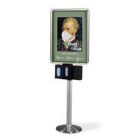Heavy Duty Infection Control Station with 3 Dispensers and 22" x 28" Double-Sided Poster Frame - Braeside Displays