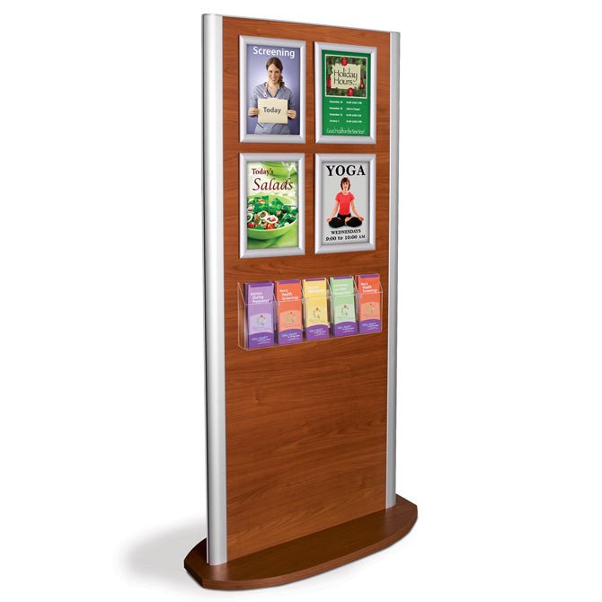 Kensington Information Kiosk with Four Sign Frames and 5 Pocket Holder - Braeside Displays