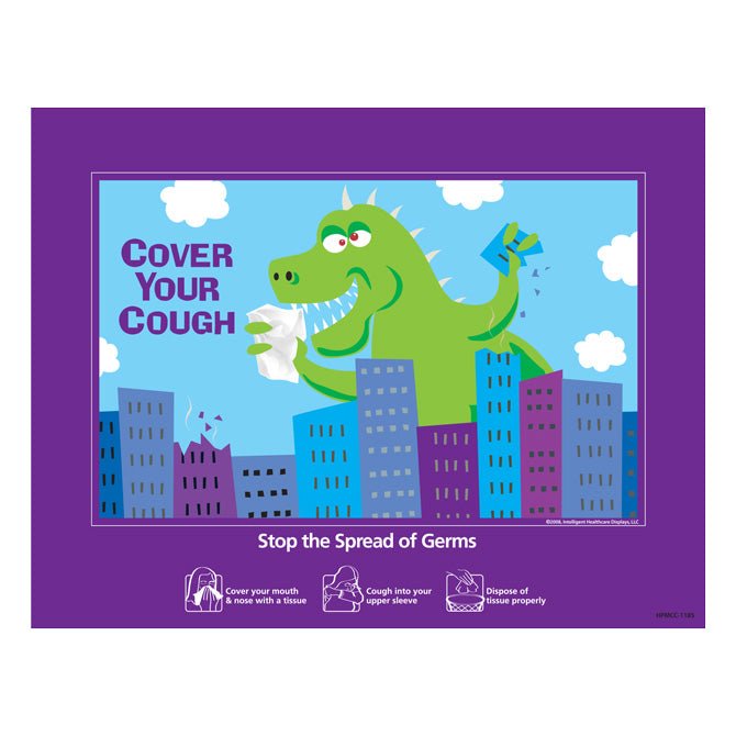 Monster in the City Cover Your Cough Posters - Braeside Displays