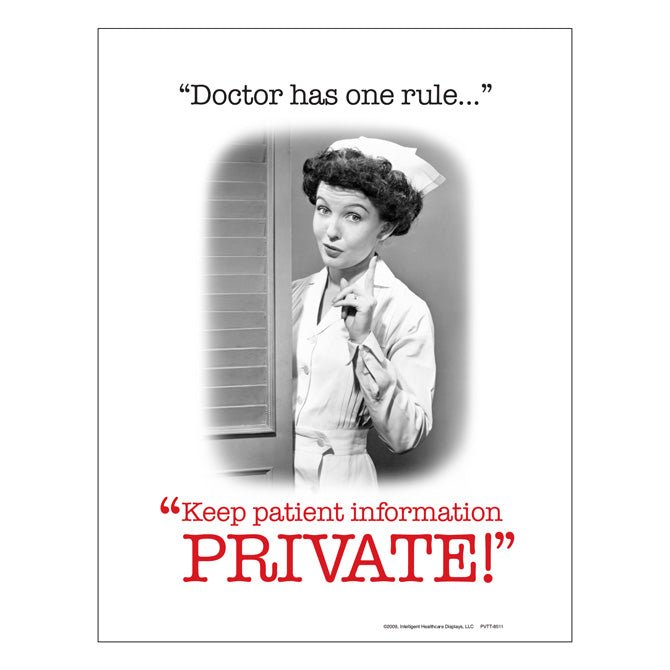 Nurse HIPAA Compliance Posters - Braeside Displays