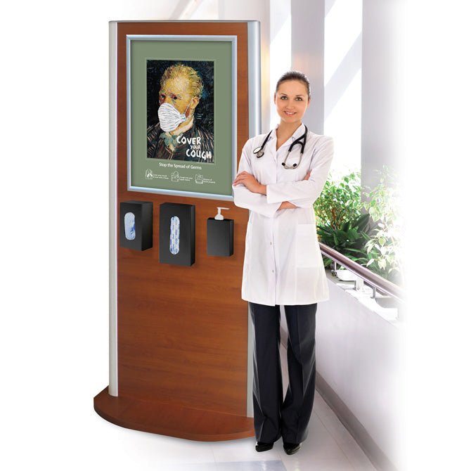 Ravinia Hygiene Station with Tamper Resistant Dispensers - Braeside Displays
