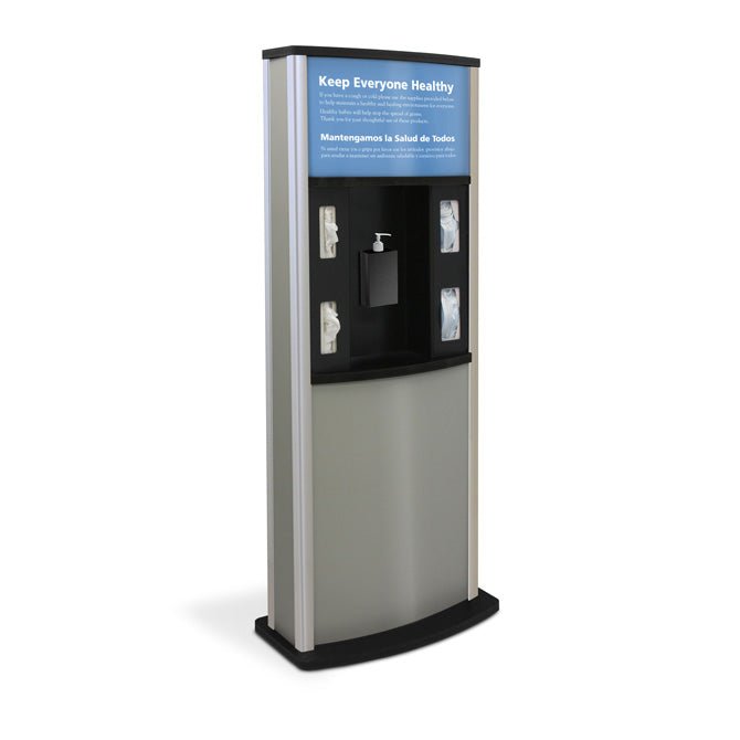 Series 900 Deluxe Infection Control Kiosk, Matte Finish - Braeside Displays