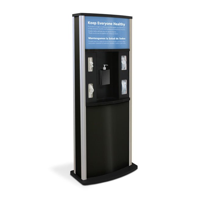 Series 900 Deluxe Infection Control Kiosk, Matte Finish - Braeside Displays