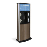 Series 900 Deluxe Infection Control Kiosk, Wood Grain Finish - Braeside Displays