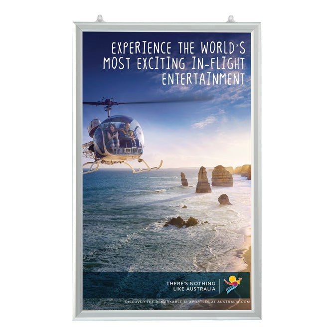 Slide-In Poster Frame, 24" x 36", Silver, Double Sided - Braeside Displays